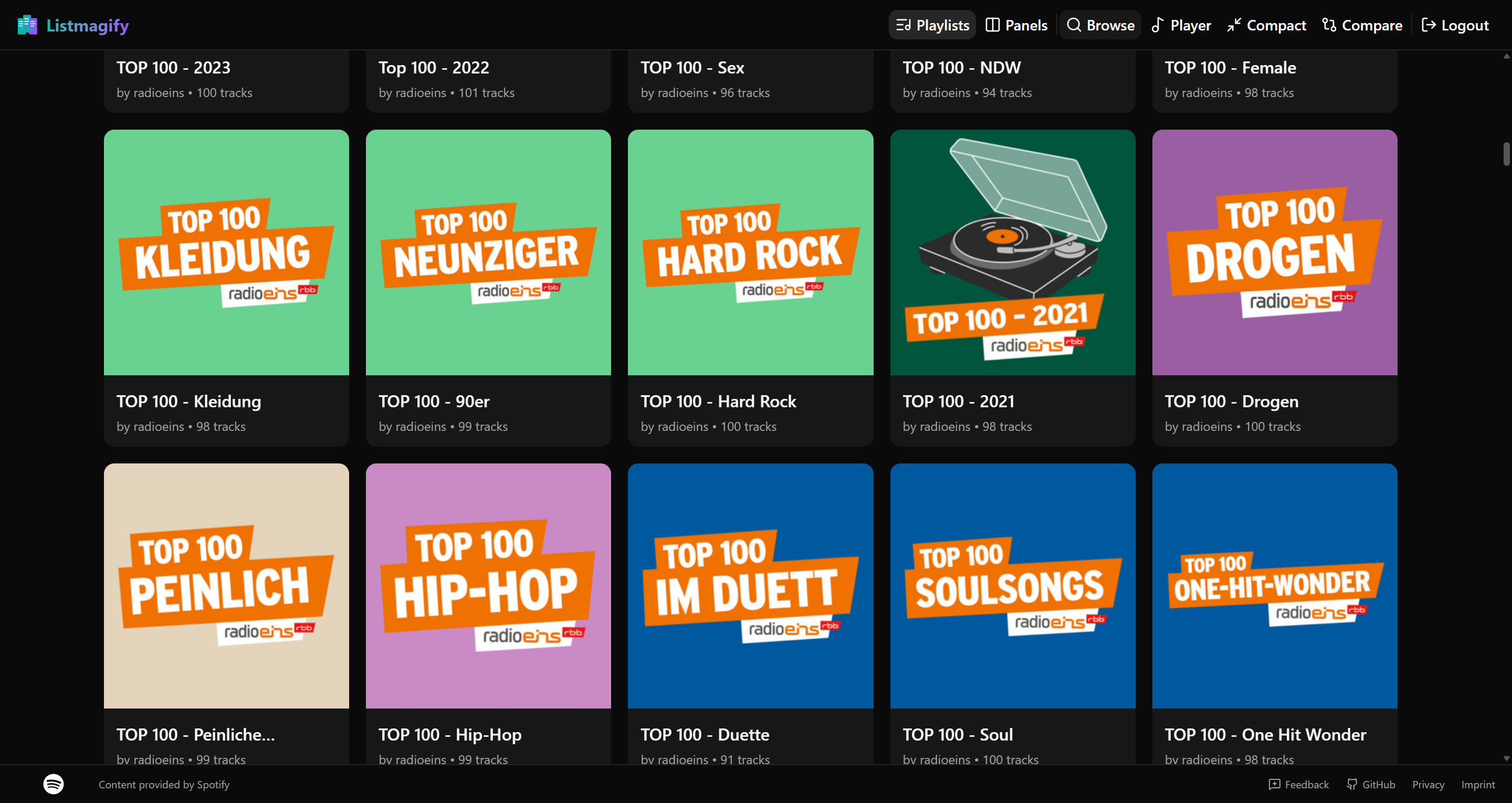 Playlists - Browse and manage all your Spotify playlists